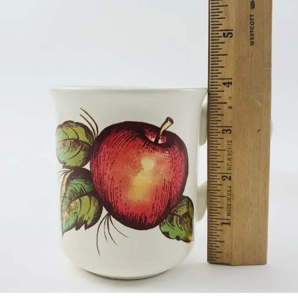 2 Pier 1 Coffee Mugs Made Italy Fruit Hawaii Flower Earthenware New Harvest Appl